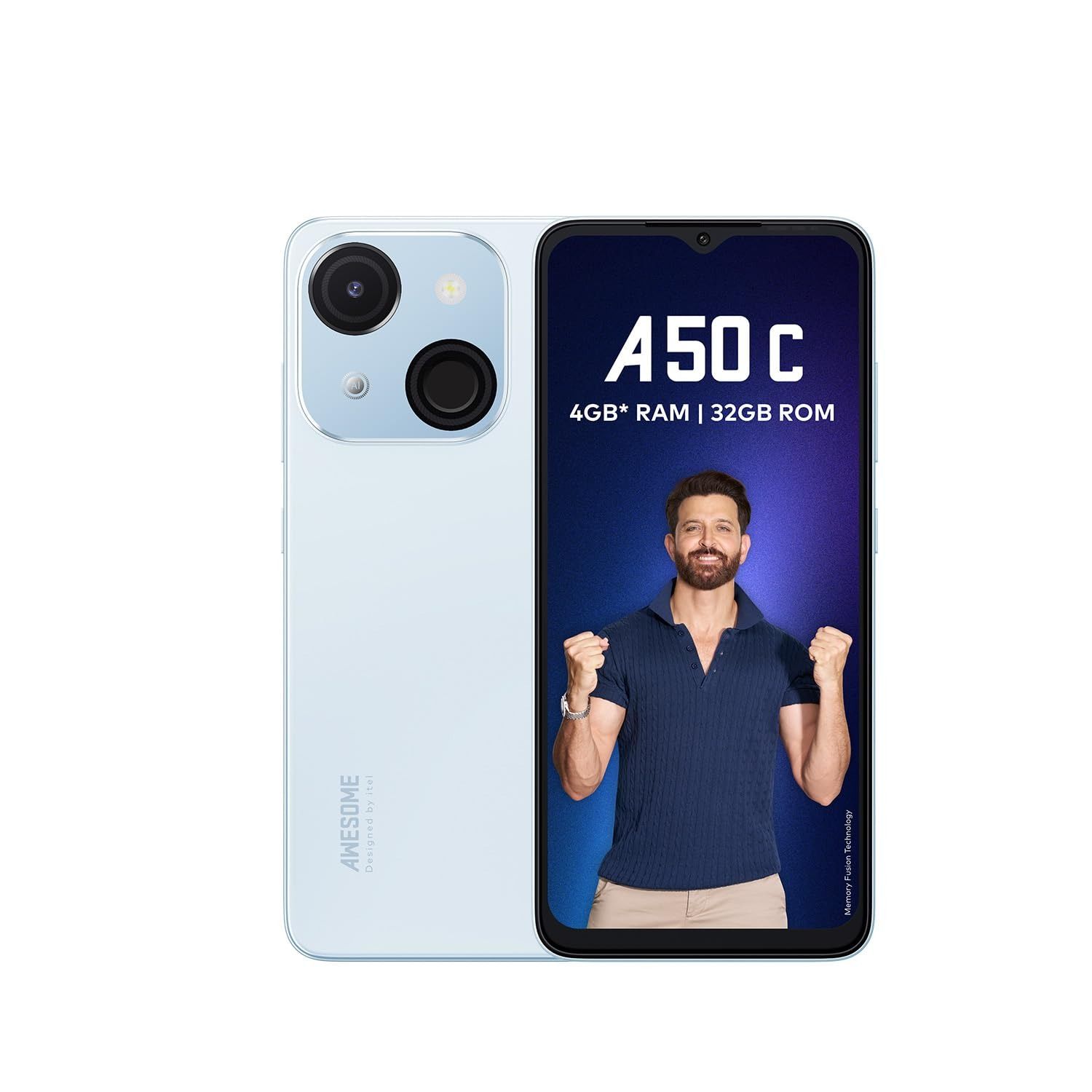 [NEW] ITEL A50C 32GB ROM+2GB RAM(Expandable upto 4GB RAM) 3G 4000mAh Battery capacity 6.56`` display 8.0MP Main camera 5.0MP selfie Dual sim-Smartphones