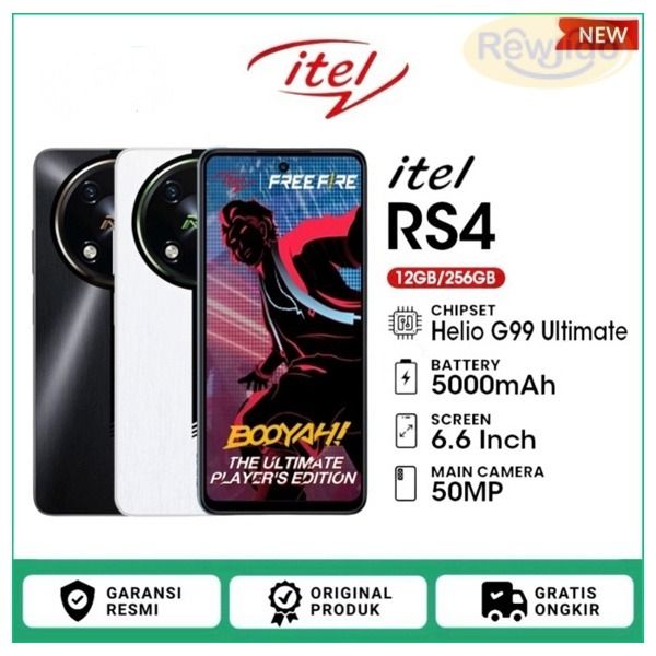ITEL RS4 FREEFIRE 256GB ROM 16GB(8GB+8GB)RAM HELIO G99 ULTIMATE 6.6"INCHES PUNCH HOLE HD ULTRA CLEAR SCREEN ,120Hz REFRESH RATE 5000mAh ,4G NETWORK,50MP PRIMARY CAMERA AND 8MP FRONT CAMERA SMARTPHONES