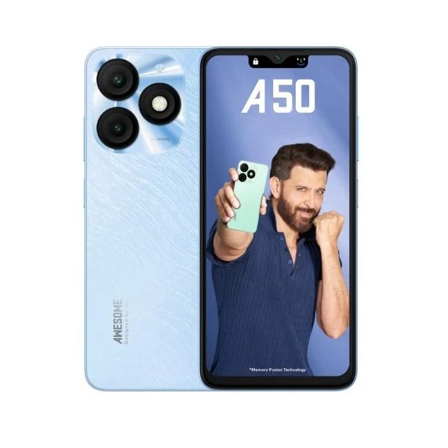 ITEL A50 AWESOME 6.6"INCHES BIG SCREEN WITH DYNAMIC BAR,64GB ROM +6GB RAM (2+4GB EXTENDED RAM),8MP BACK AND 5MP FRONT CAMERA 500OmAh BATTERY 4G/3G/2G AND TYPE C CHARGER SMARTPHONE