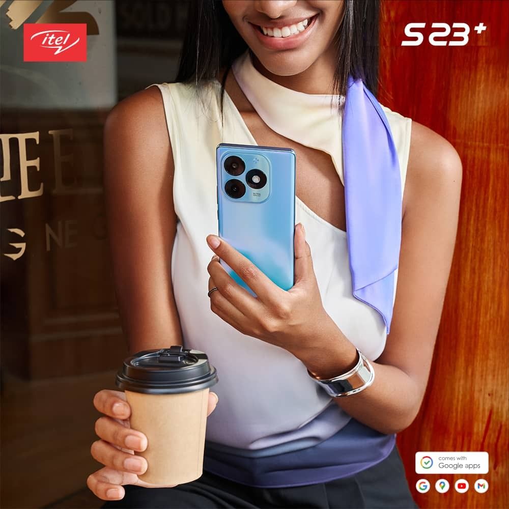 ITEL S23 Plus 6.78’’ FHD + AMOLED Curved Screen 256GB STORAGE UPTO 16GBRAM (8+8)GB 32 + 50MP AI Camera In-display Fingerprint Sensor 18W  Type C Charging System Android 13 GPT AI ASSISTANT Smartphones