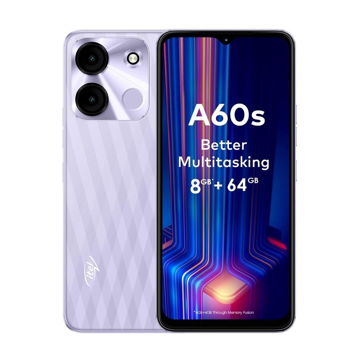 Brand New Itel A60s Dual SIM 64GB,(4+4) GB RAM 13MP Camera 5000mAh battery capacity  6.6 Inch HD + Waterdrop Full Screen Phone Fingerprint unlock smart phone
