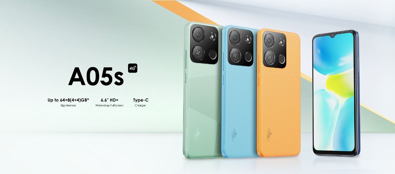 ITEL  A05S 32GB STORAGE 2GB RAM 4000mAh  battery capacity ANDROID13 GO 6.6" HD+ DUAL 8.0mp CAMERA FINGERPRINT unlock DUAL SIM SMART PHONE