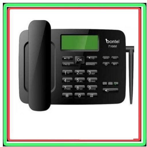 Bontel T1000 GSM Fixed Wireless Landline Desktop Phone 3000mAh Dual Sim with SMS Call FM Radio Featured phone