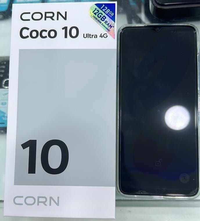 Corn Coco 10 Ultra 4G - 128 Gb ROM 12GB(4+8 Extended)GB 5000mAh battery 6.8 Inches HD+ Screen 13 MP Main camera 8MP Selfie 90Hz refresh rate Type-C Charger Android 14 Phone SmartPhone