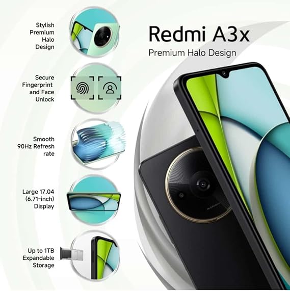[BRAND NEW] XIAOMI Redmi A3X 128GB+4GB RAM 4G Network 6.71'' 5000mAh Battery 8MP AI Camera 5MP SELFIE 10W Fast Charging Fingerprint Sensor Android 14 Smart Phones
