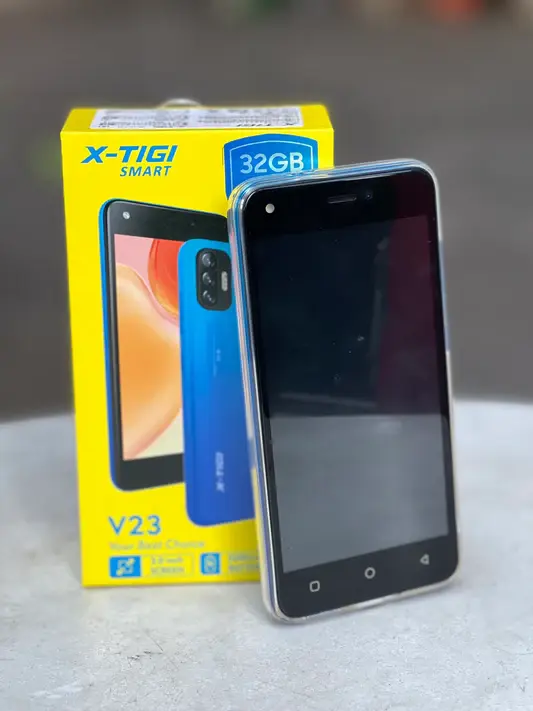 X Tigi V23 2GB RAM, 32GB ROM Processor MTK6580m Quad-core 1.3GHz Connectivity 3200mAh battery fingerprint unlock 8.0MP Back camera 5.0MP Selfie 12 months warranty brandnew smart phones phone