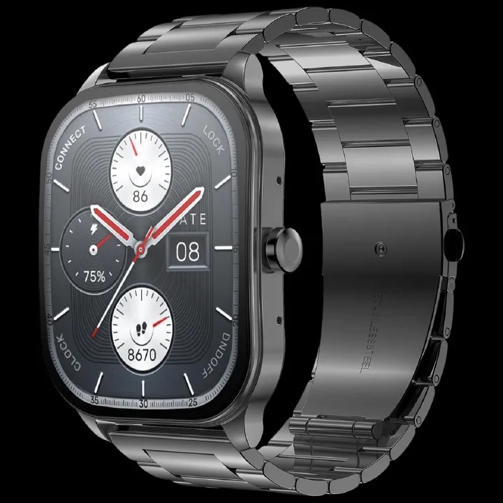 AmazFit Pop 3s 1.96-inch, HD AMOLED display , IPX4 water resistant Rating 300mAh, 12 days battery supports bluetooth calls smartwatch