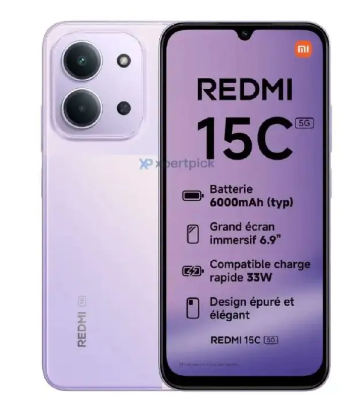 [New Arrival] Xiaomi Redmi 15C 4GB+128GB 6.9" 120Hz IPS LCD Display 50MP Camera 6000mAh Battery 33W Hyper-Charge Gorilla Glass 3 Dual SIM IP64 MTK Helio G81 Ultra Android Smartphone