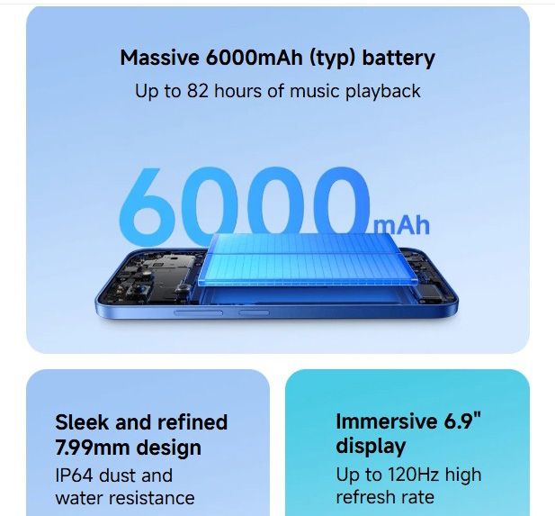 New Arrivals REDMI 15C 128GB Storage UPTO 8GB(4+4GB Extended) Ram 6.9'' LCD 50MP Main Camera 6000mAh 33W Fast Charger Android 15 Xiaomi Hyper OS 2 Side Fingerprint Smartphopne smart phones