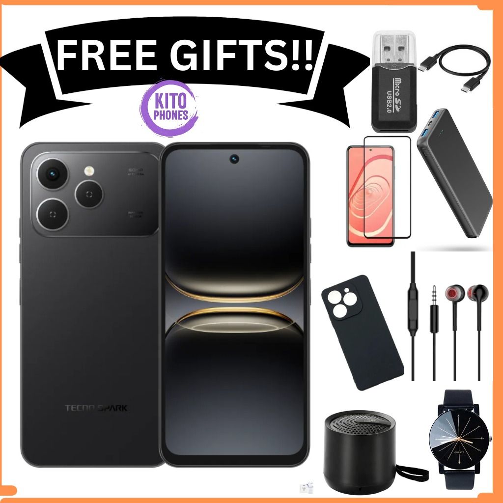 Tecno Spark 40 128GB + 8GB(4+4GB EXTENDED) 6.67'' Hole Screen Camera 50MP Main Camera 8MP Front Camera5200mAh BatterySide Fingerprint Free call without signal smartphone + FREE GIFTS JUST FOR YOU