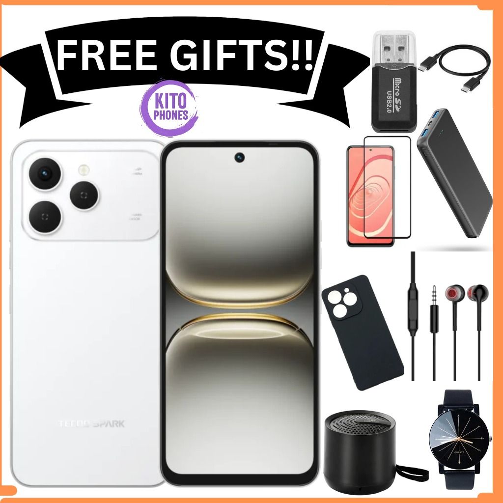 Tecno Spark 40 128GB + 8GB(4+4GB EXTENDED) 6.67'' Hole Screen Camera 50MP Main Camera 8MP Front Camera5200mAh BatterySide Fingerprint Free call without signal smartphone + FREE GIFTS JUST FOR YOU