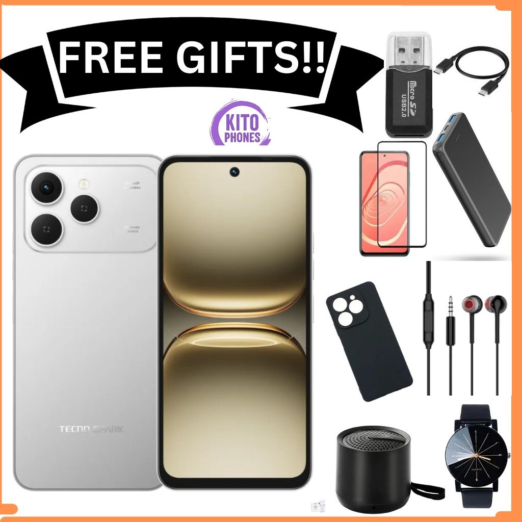Tecno Spark 40 128GB + 8GB(4+4GB EXTENDED) 6.67'' Hole Screen Camera 50MP Main Camera 8MP Front Camera5200mAh BatterySide Fingerprint Free call without signal smartphone + FREE GIFTS JUST FOR YOU