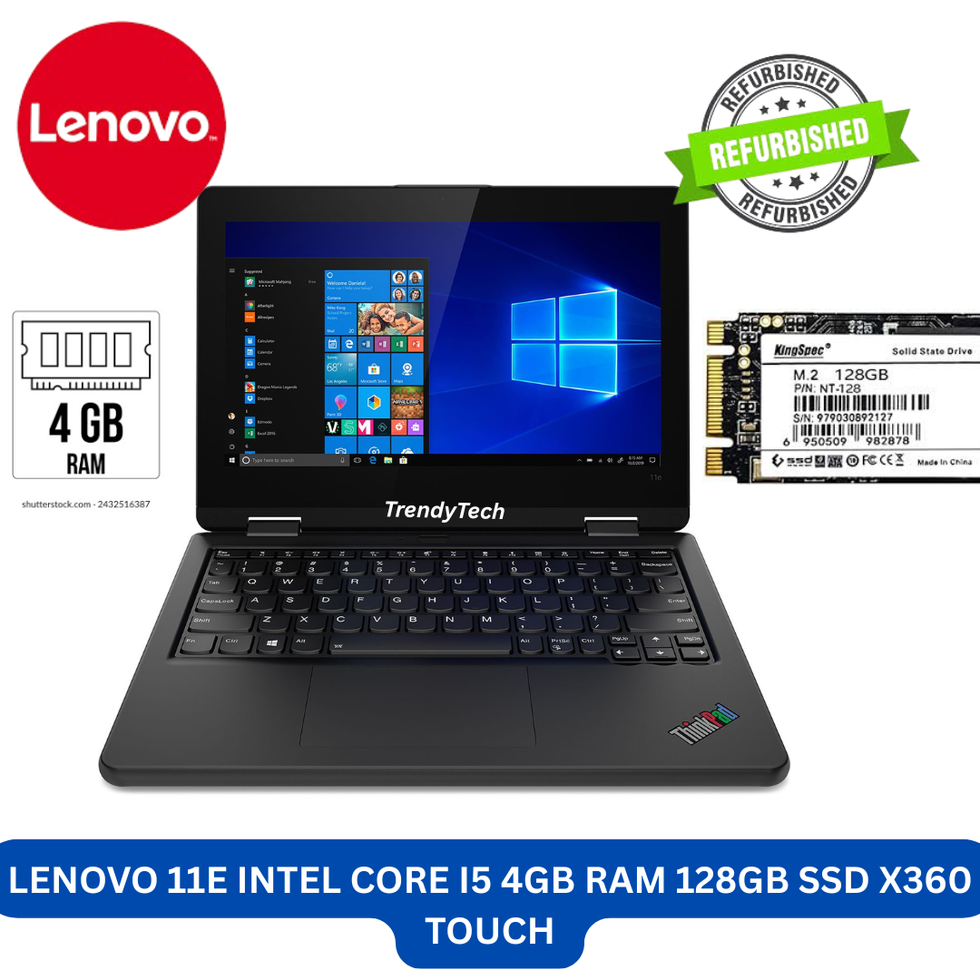 (NEW SPECIAL OFFER) LENOVO YOGA 11E 4GB RAM 128GB SSD 2 IN 1 TOUCHSCREEN X360 LAPTOP REFURBISHED LAPTOP , BLACK , 12" INCH , INSTALLED WINDOWS 10 PRO MICROSOFT OFFICE 2019