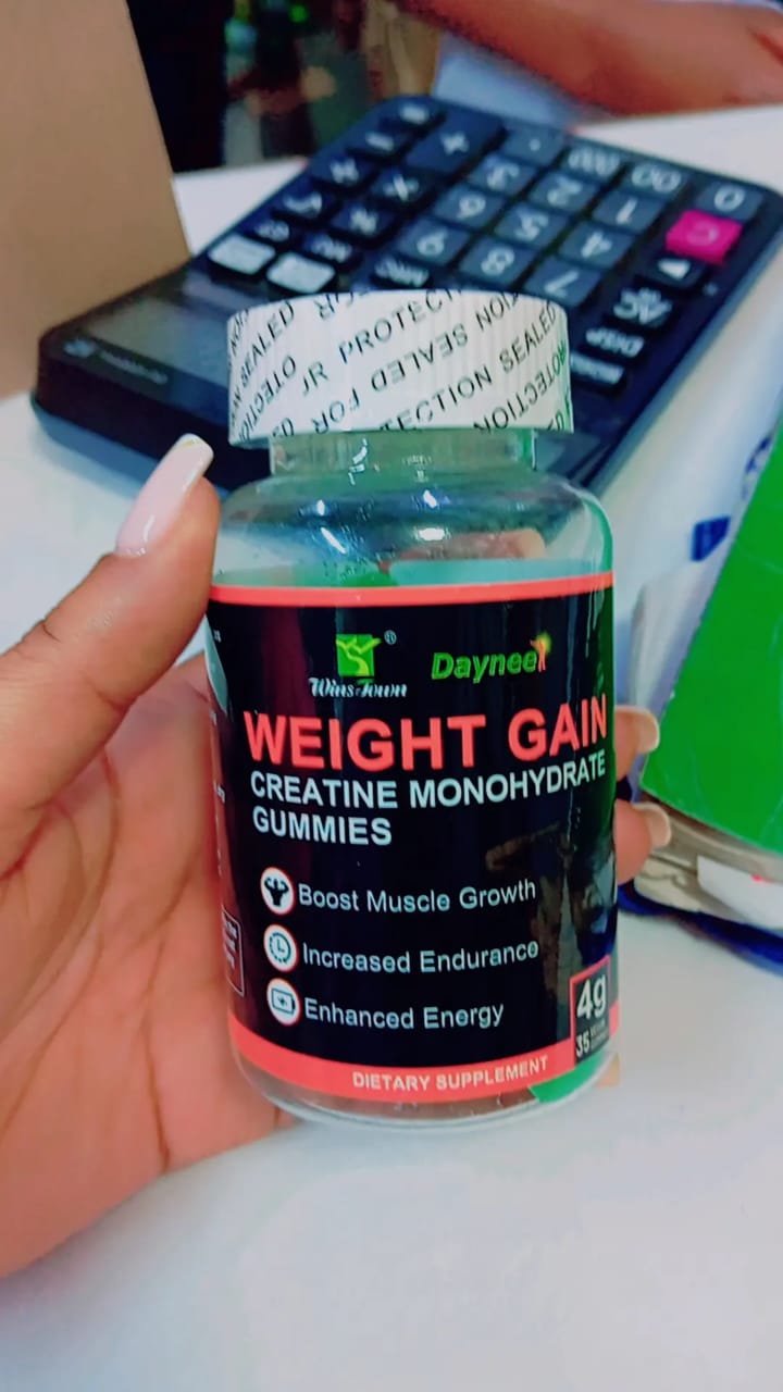 Daynee Weight Gain Gummies With Creatine Monohydrate Enhances Muscle Growth, Boosts Strength, Supports Weight Gain, Improves Workout Performance
