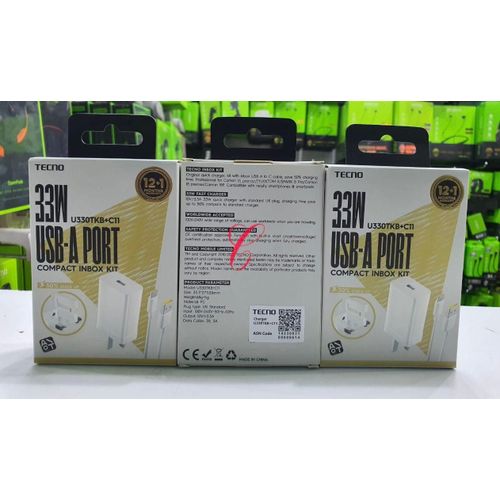 Tecno Spark 30 5G 33W Fast Charger-White