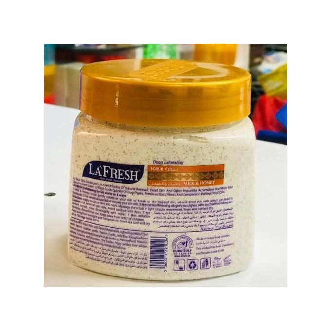 La Fresh Exfoliating Face And Body Scrub - Lemon - 500 Ml+ FREE BATHING GLOVES