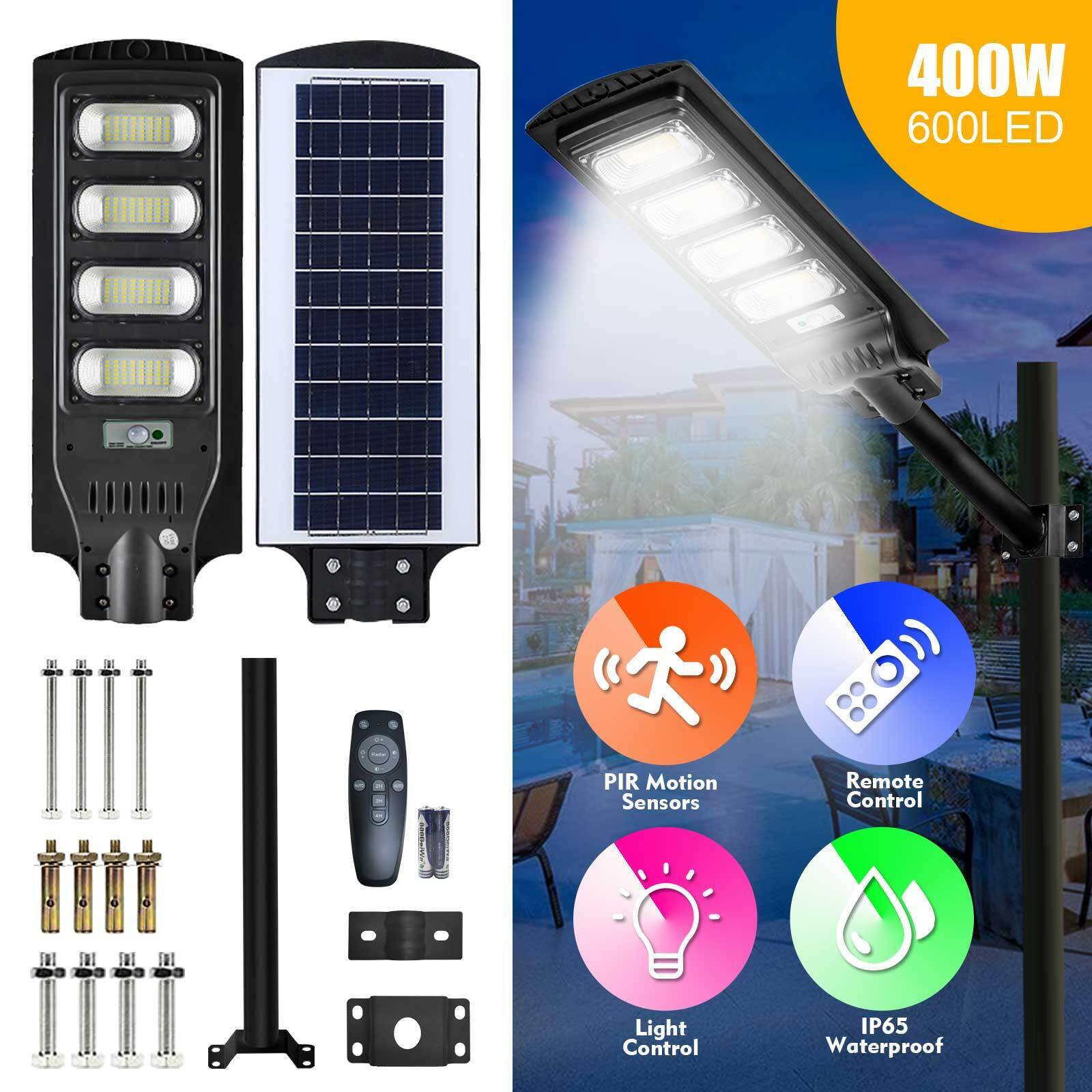 400W Solar Street Light Outdoor Waterproof 9900000 LM IP65 Solar Flood Lights Solar LED Flood Light Dusk to Dawn Lamp Commercial LED Lamp Solar Street Flood Light Outdoor Area Dusk To Dawn Wall Lamp
