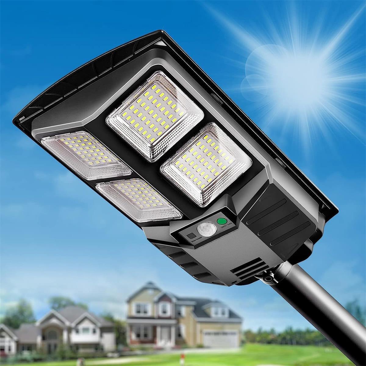 100W LED Solar Floodlight Panel Street Lights Outdoor Waterproof Remote Control