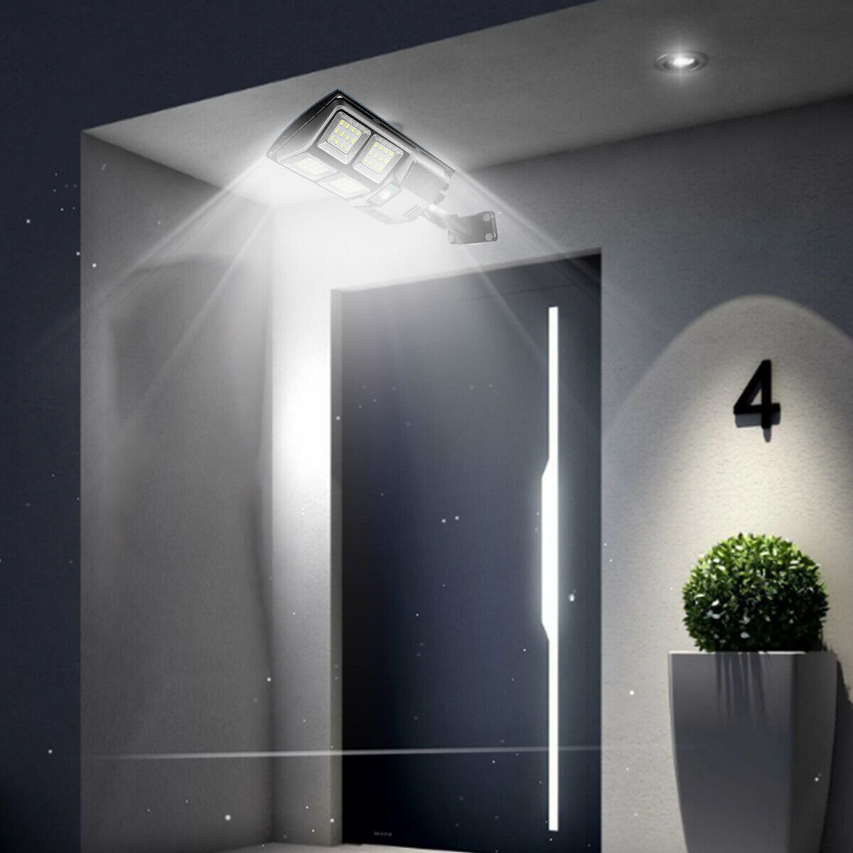 100W LED Solar Floodlight Panel Street Lights Outdoor Waterproof Remote Control