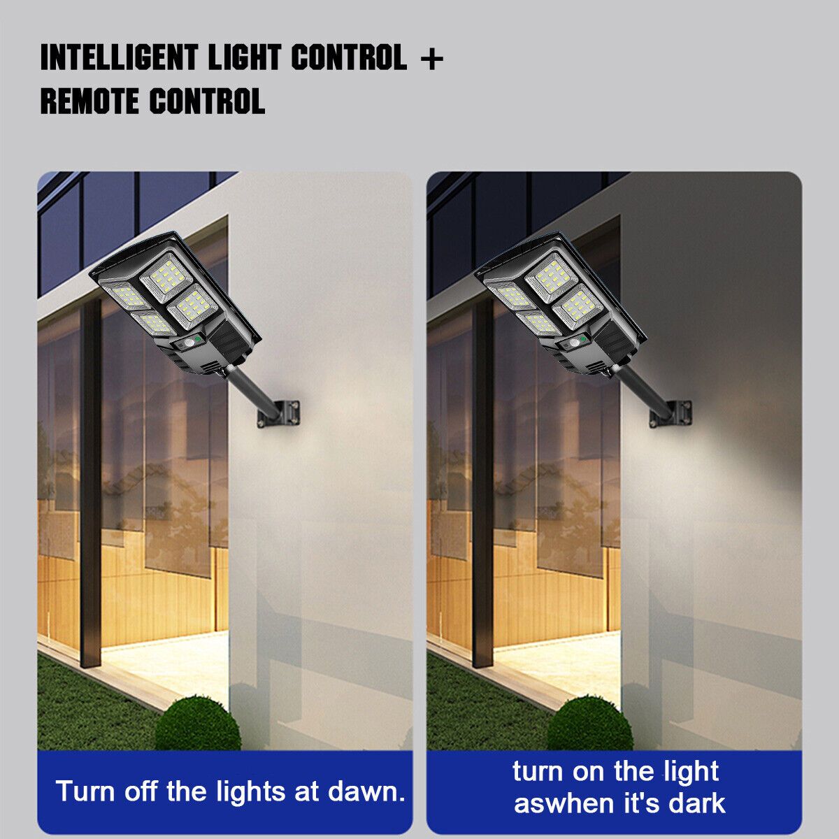 100W LED Solar Floodlight Panel Street Lights Outdoor Waterproof Remote Control