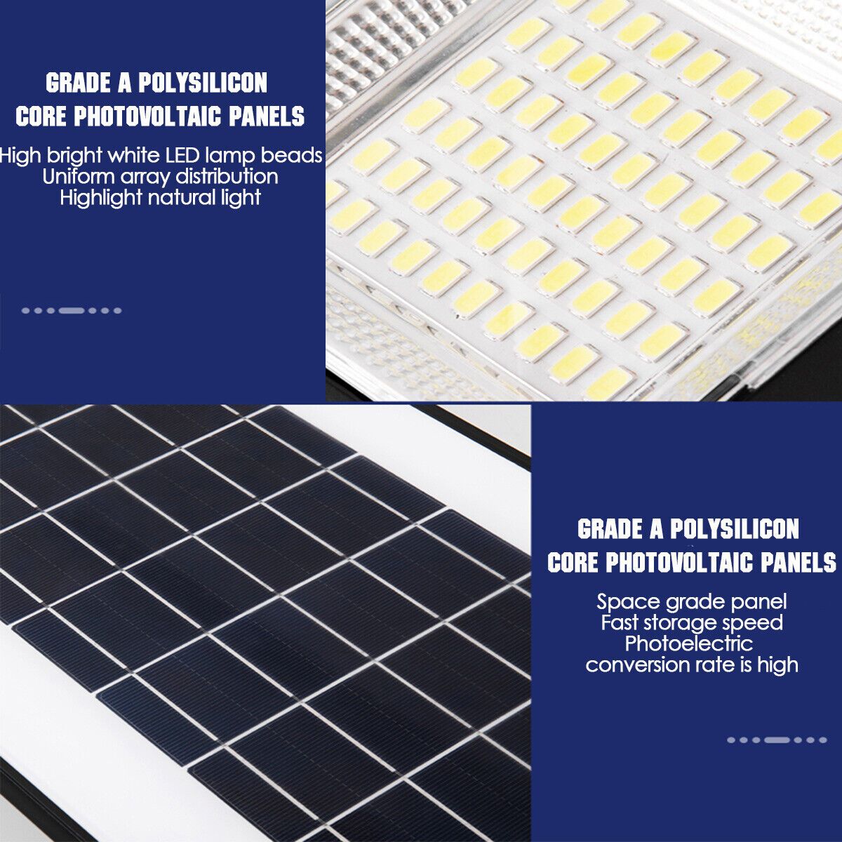 100W LED Solar Floodlight Panel Street Lights Outdoor Waterproof Remote Control