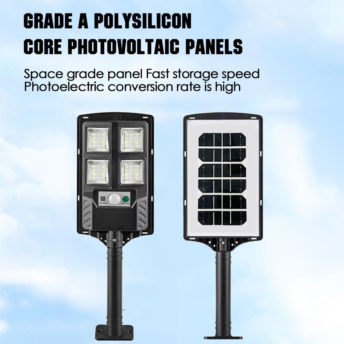 100W LED Solar Floodlight Panel Street Lights Outdoor Waterproof Remote Control