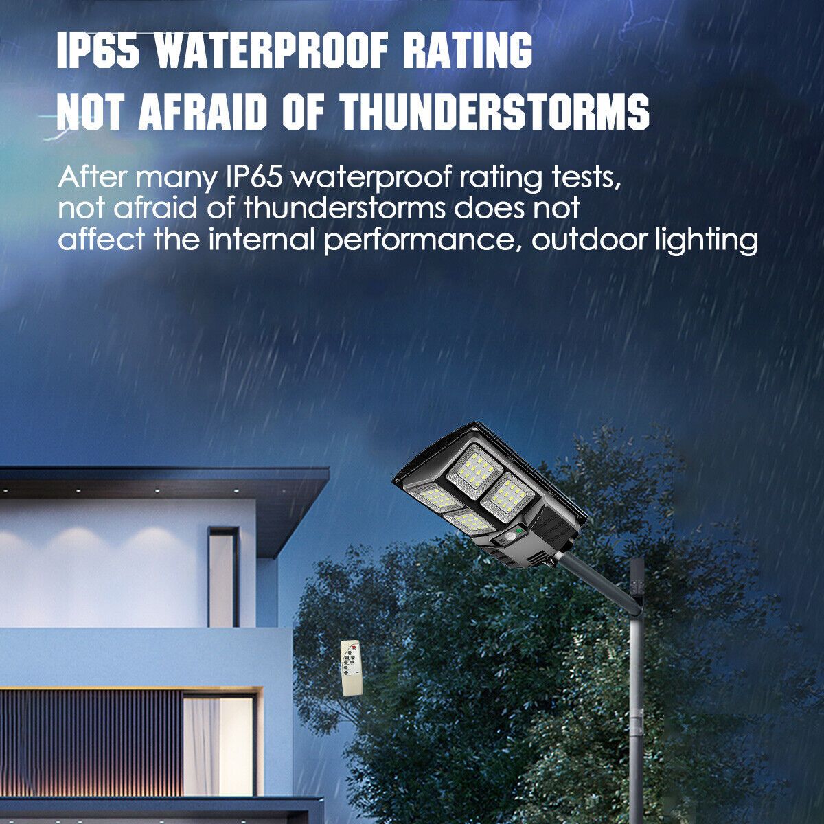 100W LED Solar Floodlight Panel Street Lights Outdoor Waterproof Remote Control