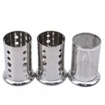 ✌️✔️Stainless Steel Spoon Holder.Ideal for drying cutlery after washing. 
Can also be used to drop in to counter tops.
Material : Stainless steel.
Dishwasher safe
The holes make it filter the water an