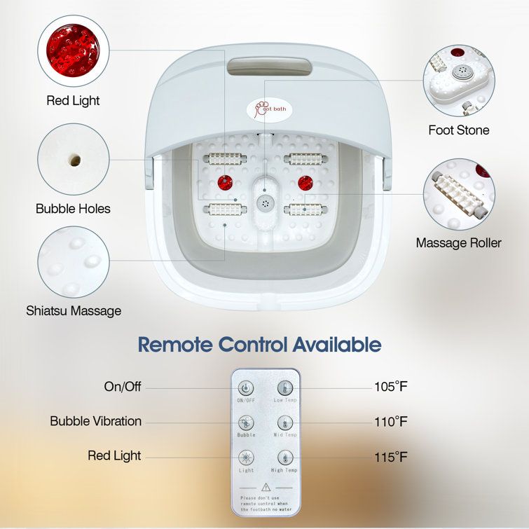 New arrivals 🥳🥳🥳Portable Foldable Electric Heating Foot Spa Massage Soaking Basin Pedicure Bubbles Machine.The Foot Soaking Bucket is compact and portable design, wireless remote control. Different