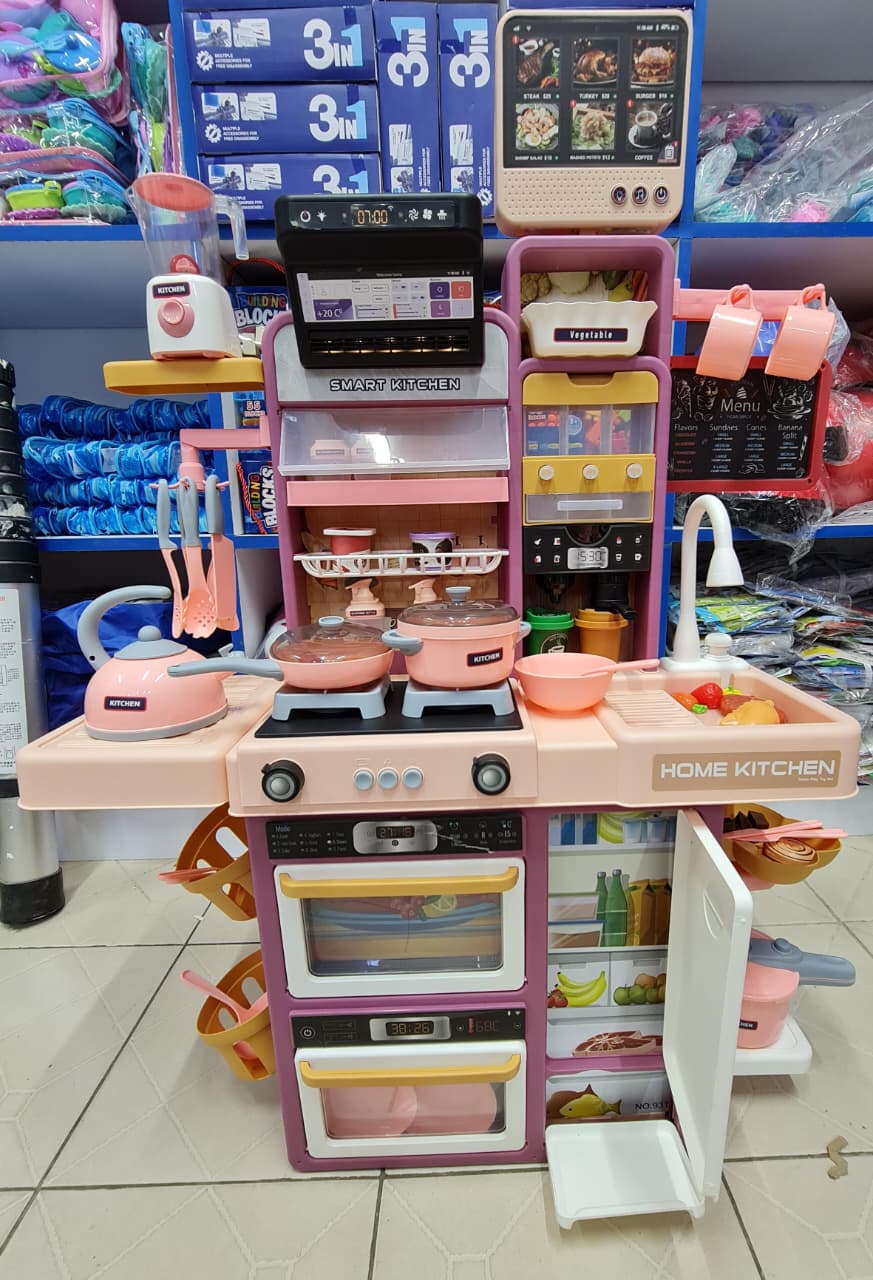 AVAILLABLE🥰95cm 73pcs Kids Kitchen Play Set – Pretend Cooking Toys for Boys & Girls☀️Packed with utensils, pots, pans, cups, plates, and food items, it gives your little chef everything they need to