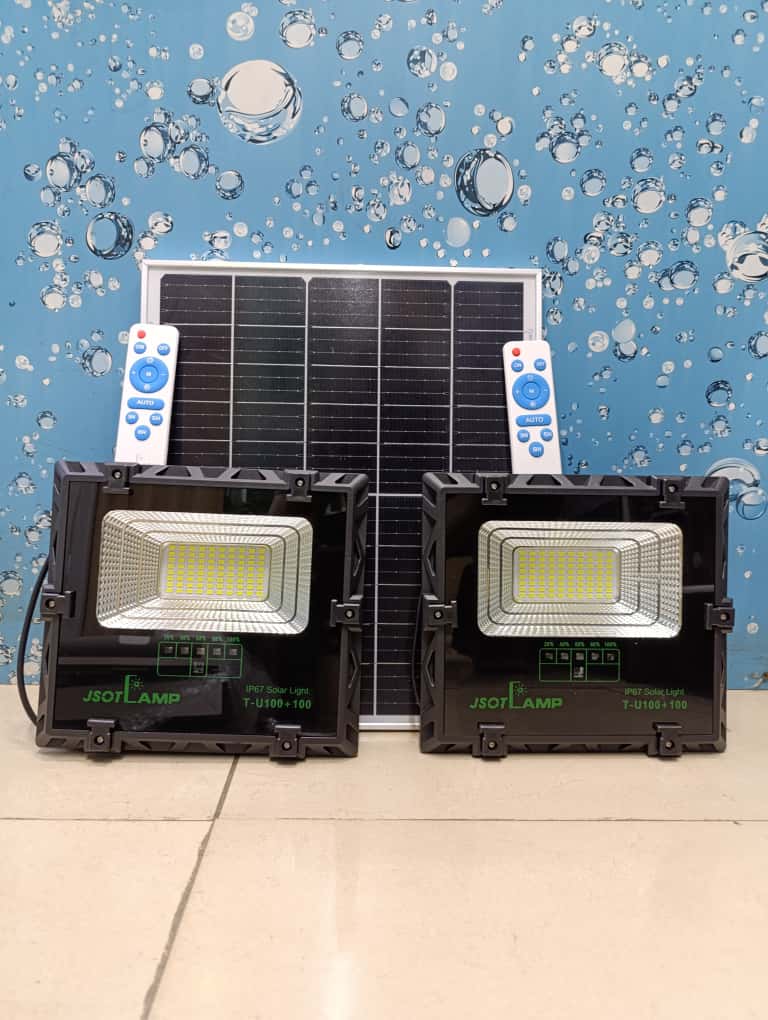 🦋Solar Light 100W One for Two Solar Flood Light Outdoor Remote🍠, IP66 Waterproof Solar Power Security Light Auto On/Off, Dusk to Dawn for Yard, Gazebo, Shed, Barn, Porch, Patio, Garage, Garden🎇