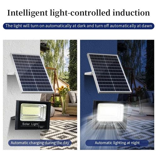 🎇Solar Light Solar Powered Flood Light Outdoor Auto Dusk To Dawn 100W Lamp+Solar Panel+Remote🍠【Super Brightness】SMD5730 led chips (not cheaper 2835 led) and 120 degree illumination angel, Max 29700l