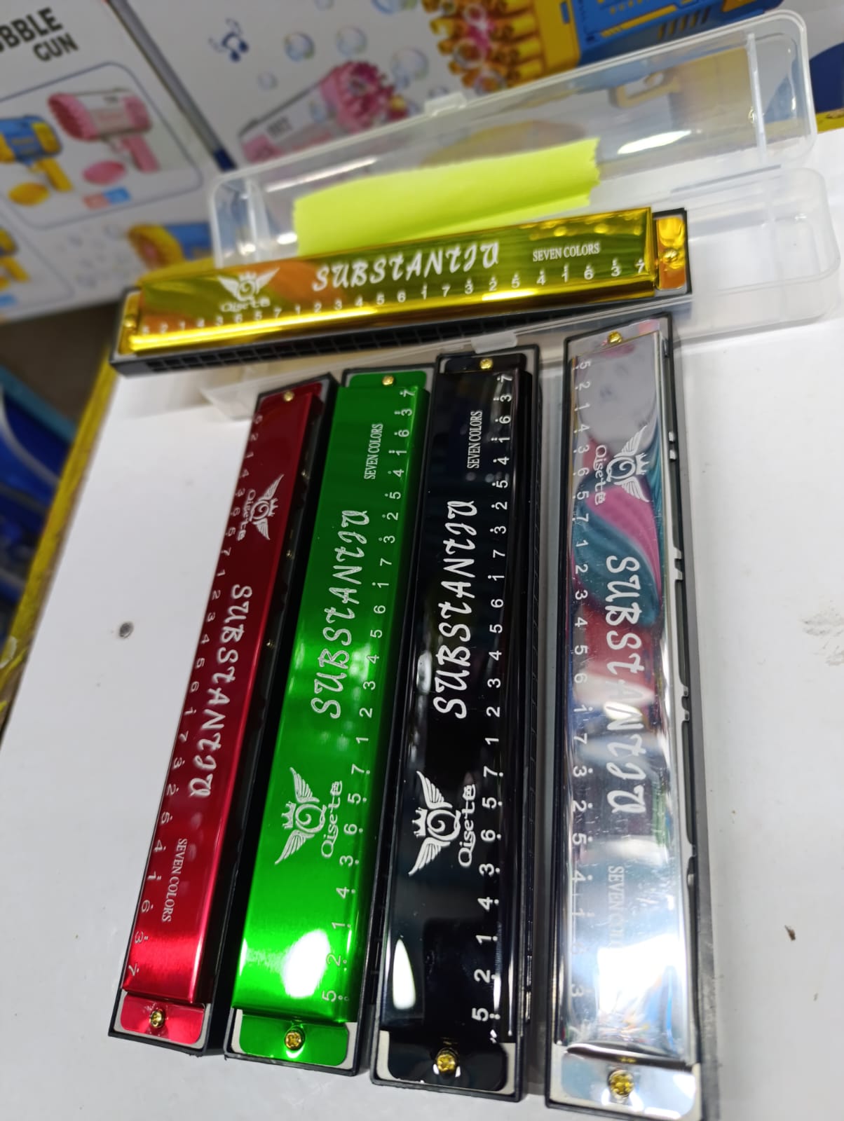 😶‍🌫️Harmonica Kids Children Adult Musical Instruments Mouth Organ🎀highly portable harmonica can be put in your pocket and you can go anywhere and start playing music.
The only cleaning needed would