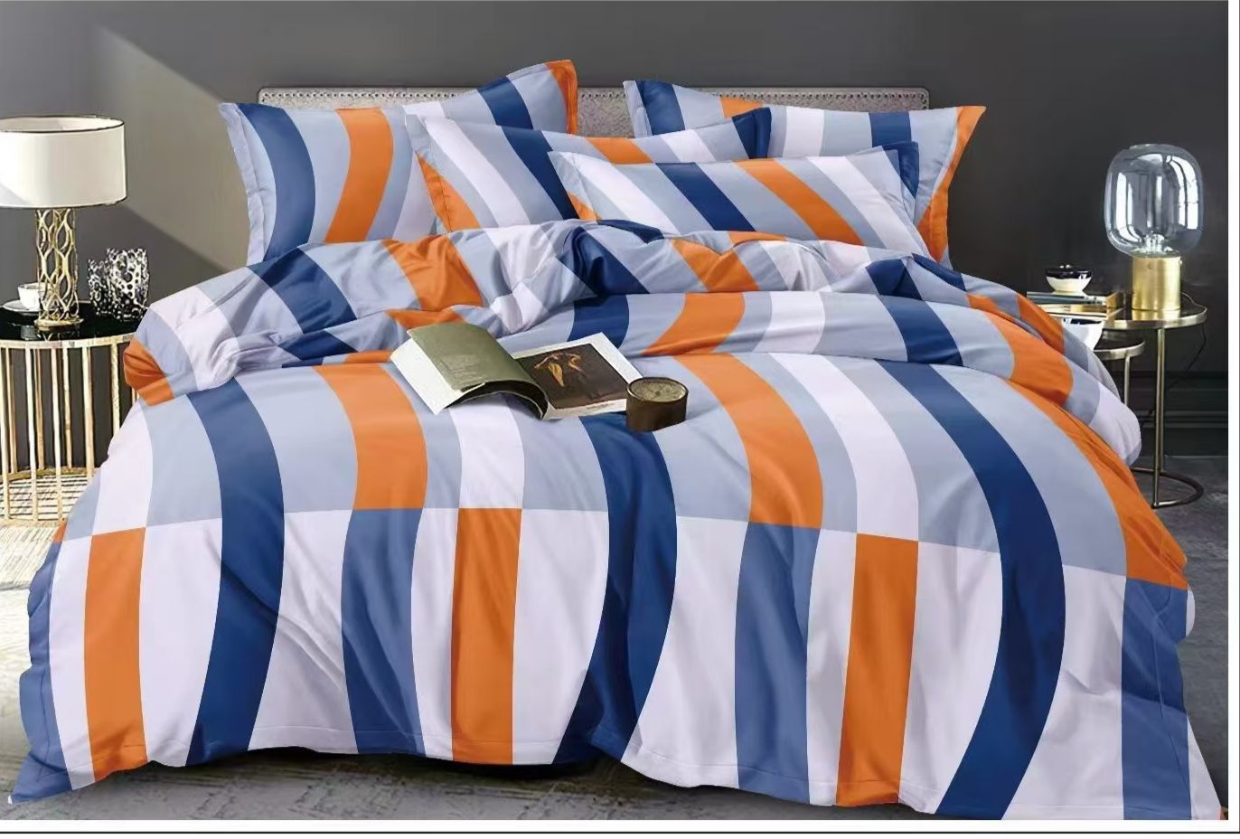 🦋6Pcs of Luxury Nordic style Cotton Microfiber Duvet Cover Set(1Duvet Cover, 1Bedsheet and 4 Pillow Cases)🧶