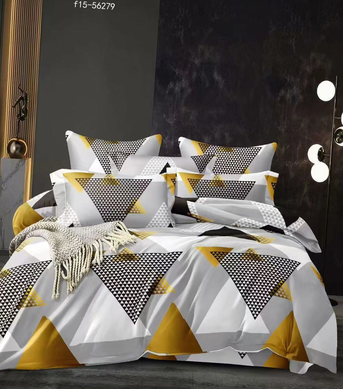 🦋6Pcs of Luxury Nordic style Cotton Microfiber Duvet Cover Set(1Duvet Cover, 1Bedsheet and 4 Pillow Cases)