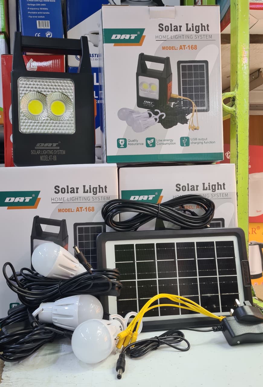 🎇Dat Solar Lighting System Kit Has 3 LED Lights, Radio, Mp3 Player And Usb Port😶‍🌫️high quality solar lighting system kit with four LED bulbs, FM Radio and Mp3 Player.Order online and have it deliv