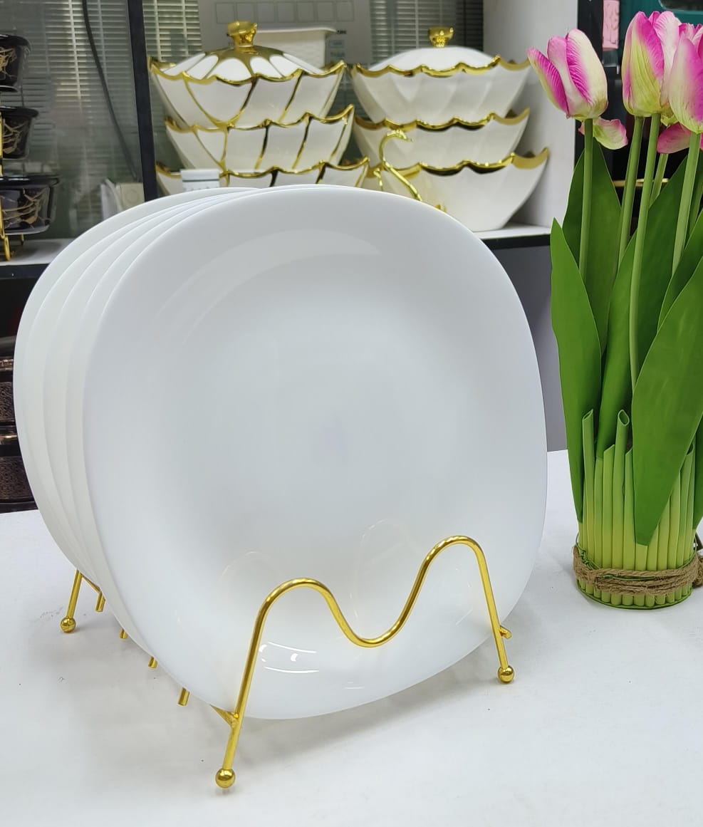 ✔️👆CERAMIC 6pcs DINNER PLATES👆Luminarc Square Dinner Plate, a set of 6pcs.Crafted from premium quality glass, these plates are designed to impress and built to last. Unique and elegant design with