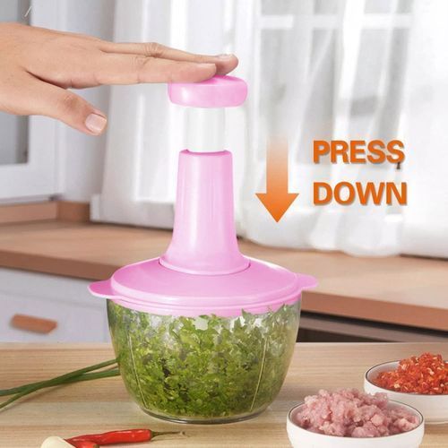 Manual Food Processor, Vegetable Slicer And Dicer.Vegetable food chopper, Handy Manual Chopper, Non-Electric Food Processor & blender with Stainless Steel Blades, Salad Spinner ,Manual Food Processor,