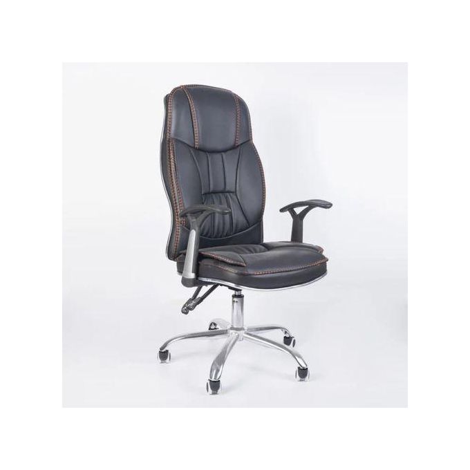 🥳 Office Chair Reclining Leather Office Chair with Lumbar Support - High Back Executive Chair - Thick Seat Cushion - Ergonomic Adjustable Seat Height and Back Recline - Desk and Task Chair
