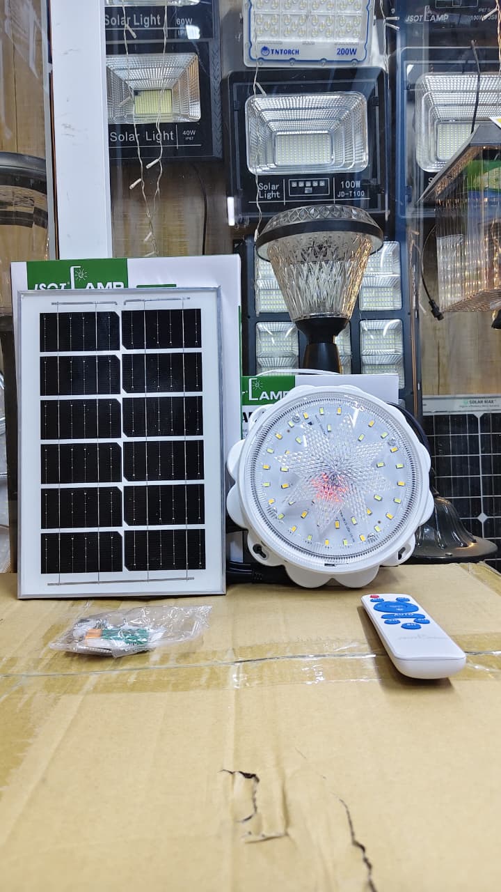 🌟 JSOT Powerful Solar Ceiling Light With Solar Panel + Remote Control, Indoor Home Lighting, 3 Color (Warm, Neutral, White), Energy Saving, All Weather panel, Lighting hours 10-12 hours 🌟