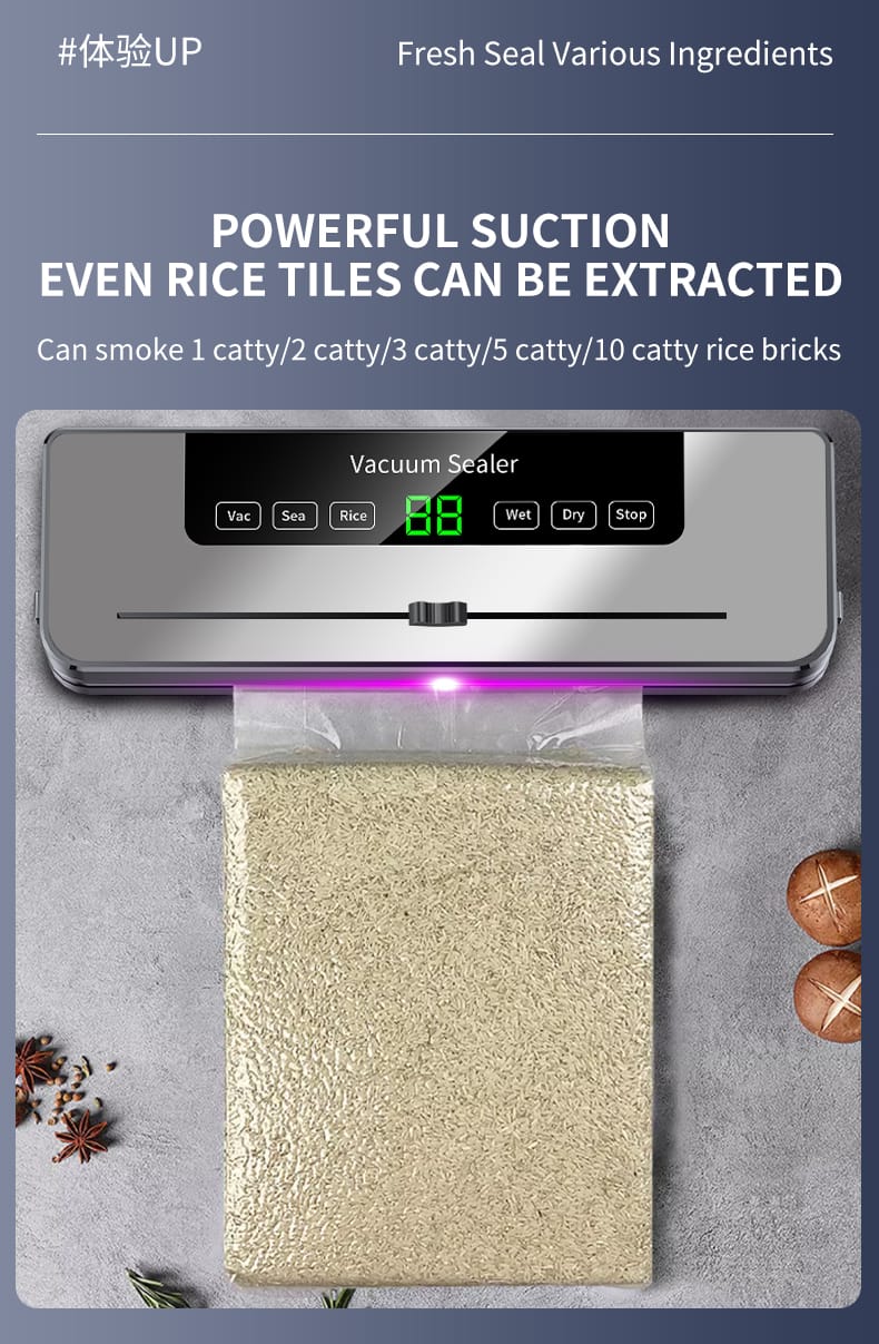 Automatic Food Vacuum Sealer Machine - Intelligent Touch Screen + 50 Free Sealing Bags