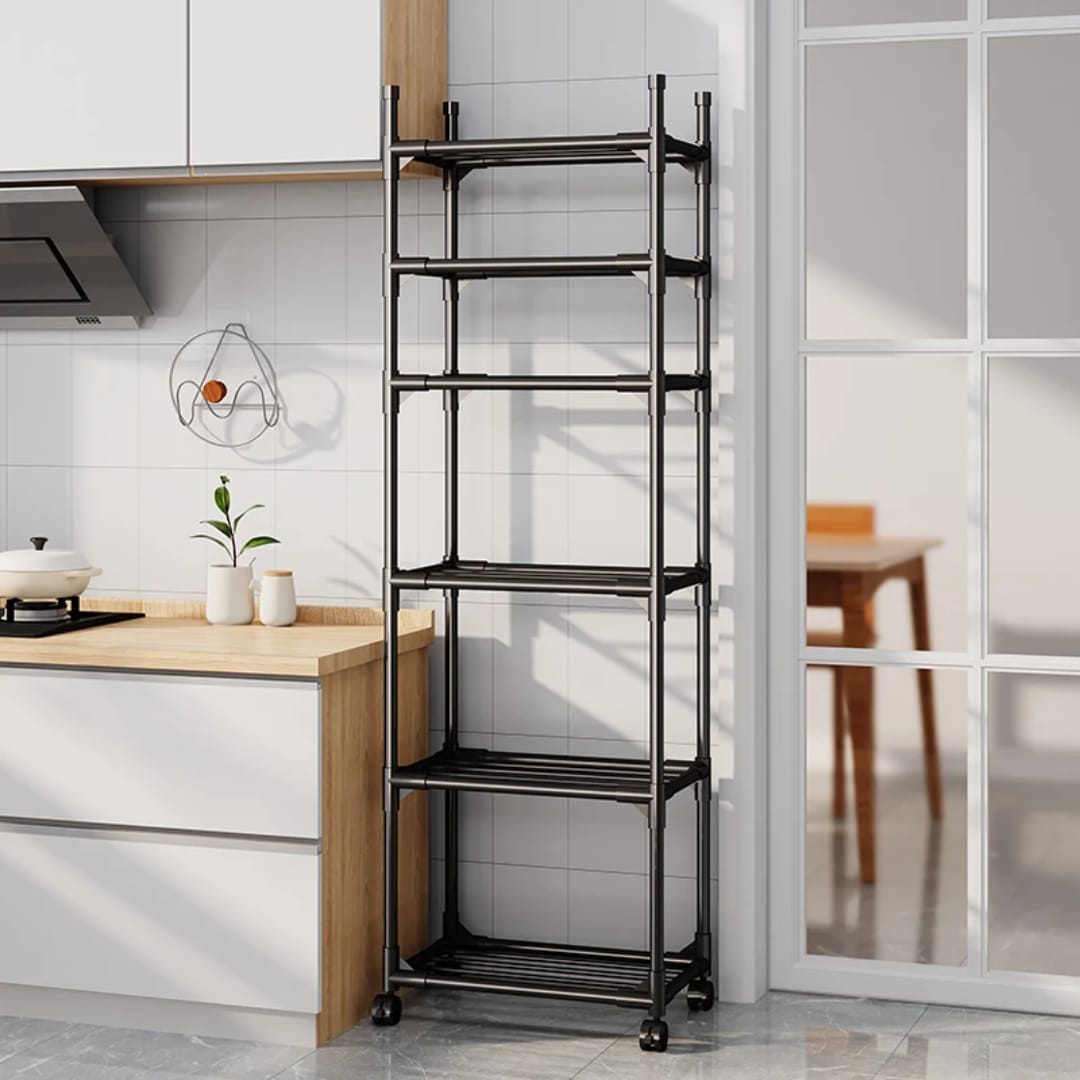 Multipurpose Kitchen Storage Rack with Wheels || Perfect for holding small appliances, condiments, dishes, fruits, vegetables, and more