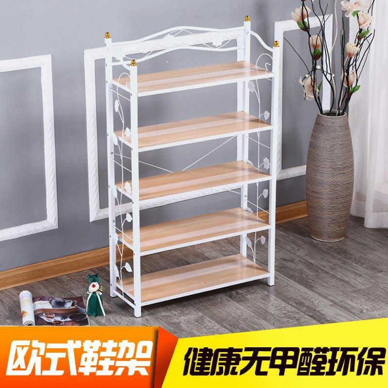 5-Tier Heavy Duty Shoe Rack - Durable Metal Frame & Wooden Shelves - Space-Saving Organizer