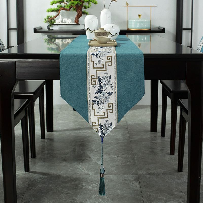 Premium Cotton Linen Table Runner (33x120cm) - Heat-Resistant & Non-Slip Decorative Runner