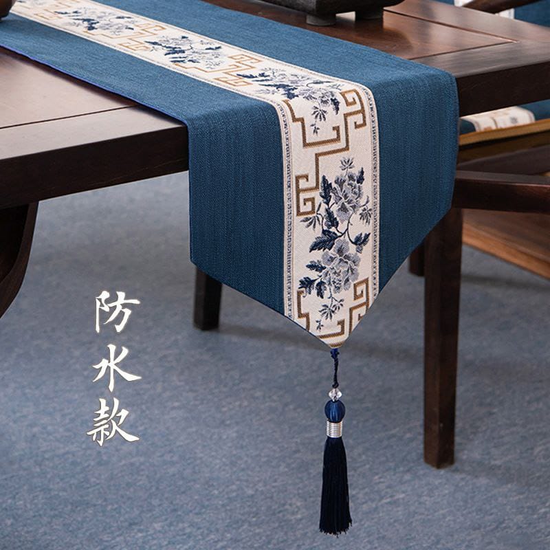 Premium Cotton Linen Table Runner (33x120cm) - Heat-Resistant & Non-Slip Decorative Runner