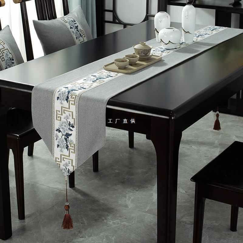 Premium Cotton Linen Table Runner (33x120cm) - Heat-Resistant & Non-Slip Decorative Runner