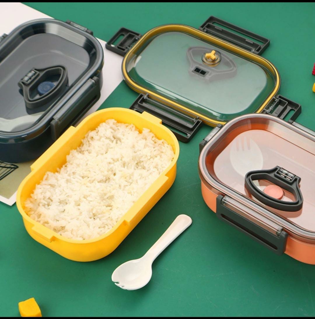 Microwaveable snack box with spoon