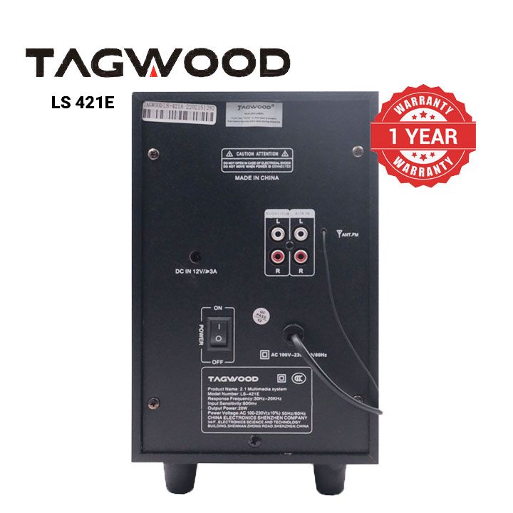 (Discount)TAGWOOD LS-421E 2.1CH 6000W PMPO WOOFER Home Audio SPEAKER BLUETOOTH/FM/SB/USB Subwoofer Speaker System