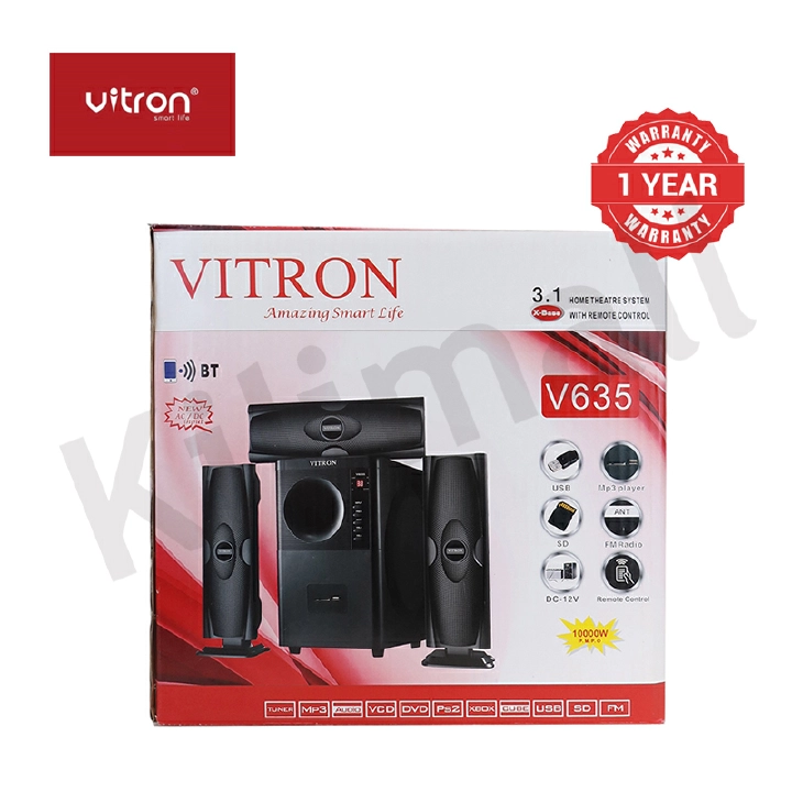 Quality Vitron V635 3.1CH Multimedia X-Bass Speaker System Home Theatre System AC/DC Subwoofer Bluetooth Woofer USB/SD/FM Home Audio System with Remote Control