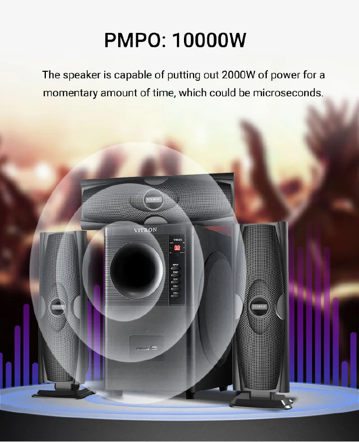 Quality Vitron V635 3.1CH Multimedia X-Bass Speaker System Home Theatre System AC/DC Subwoofer Bluetooth Woofer USB/SD/FM Home Audio System with Remote Control